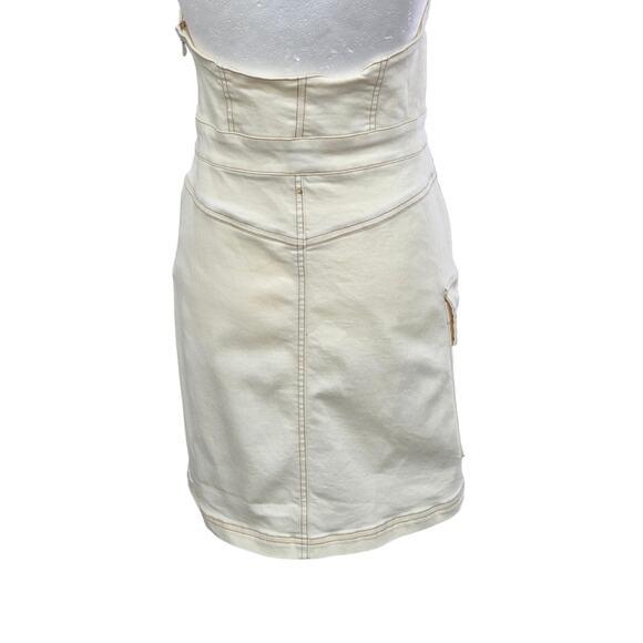 Urban Outfitters Jenny Halter Mini Dress Medium Denim Bustier‎ Cargo Utility Y2K - Picture 10 of 13